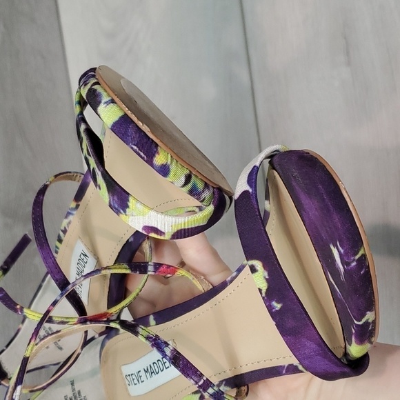 Steve Madden Women Feliz Watercolor Tie Dye Stilet Ankle Strap Heels Shoes sz 7M - Picture 6 of 12